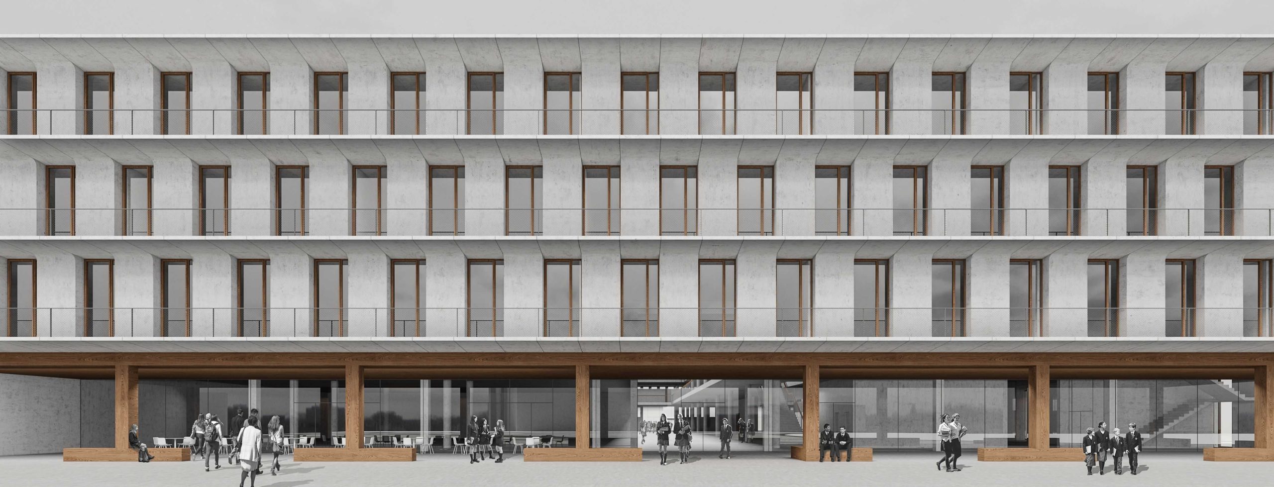 Architecture d'intérieur et design du collège à Sion, dans le Valais