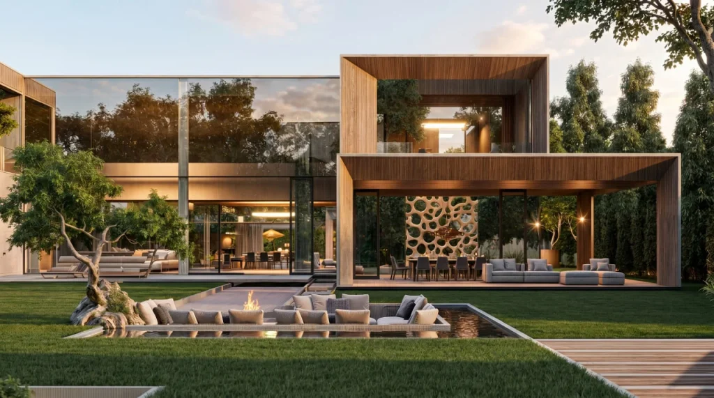 premium-modern-villa-landscape-architecture-evening-view