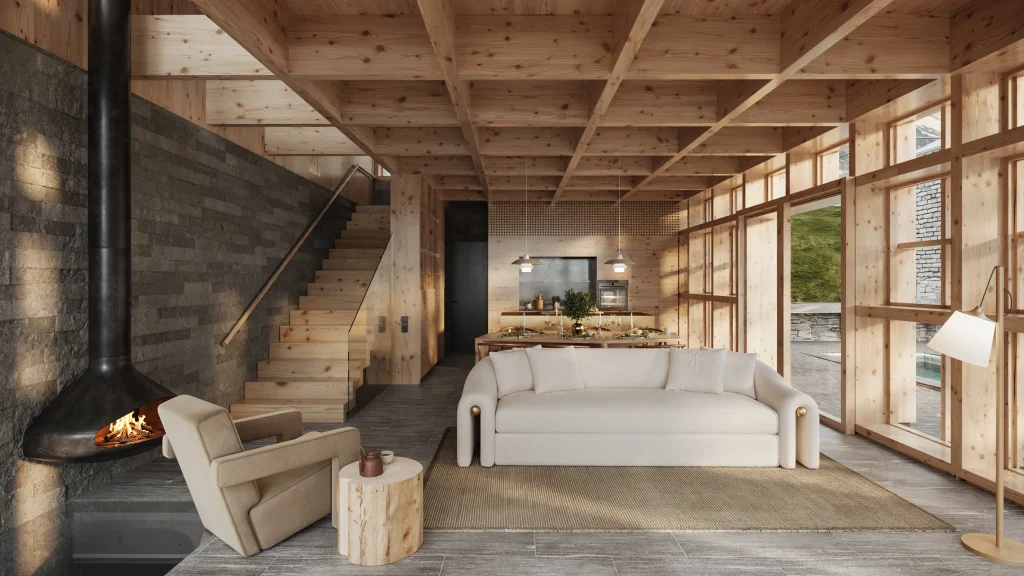 Chalet with panoramic mountain view