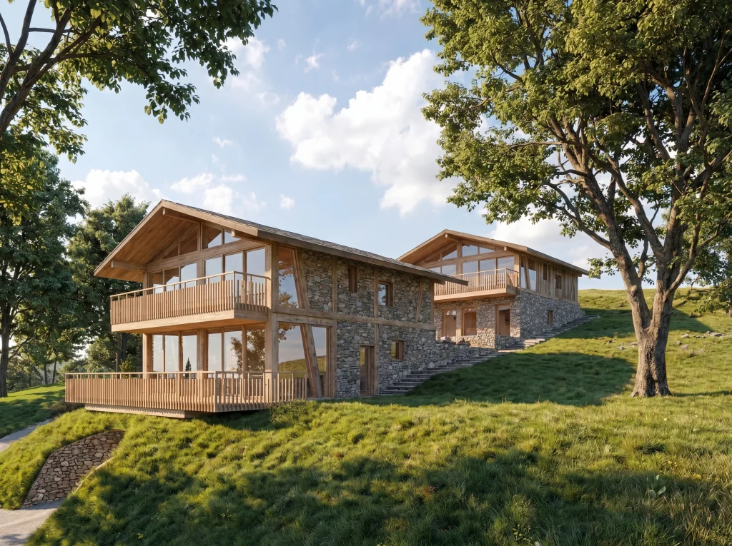 Timber and stone architecture
