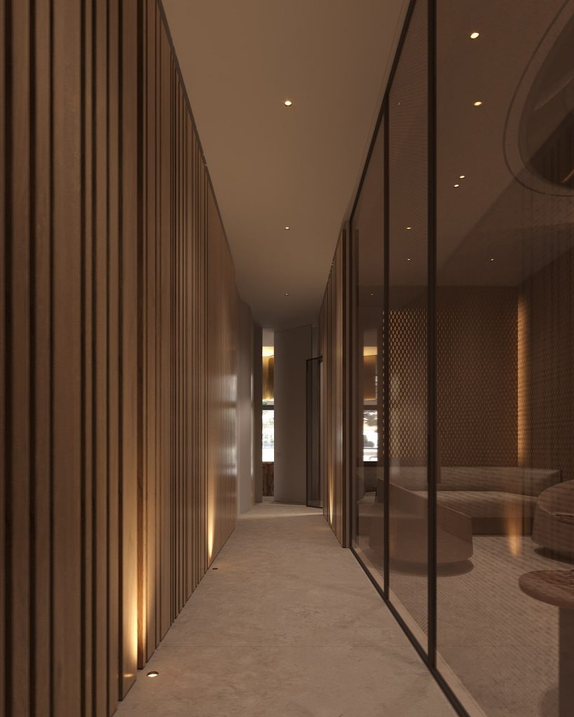 Warm light in a stylish hallway