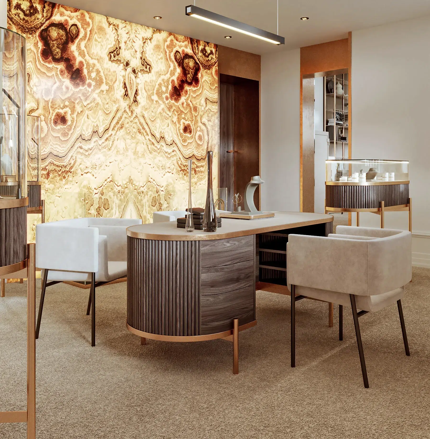 Architecture d'intérieur de la boutique Jewelry Montreux Palace