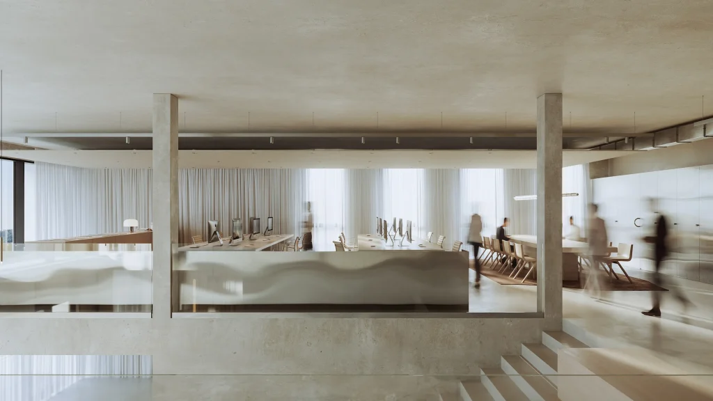 Showroom Lausanne interior design lighting detail