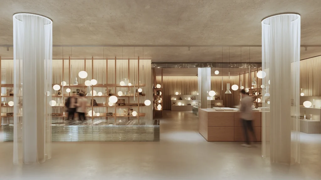 Showroom Lausanne commercial showroom entrance area