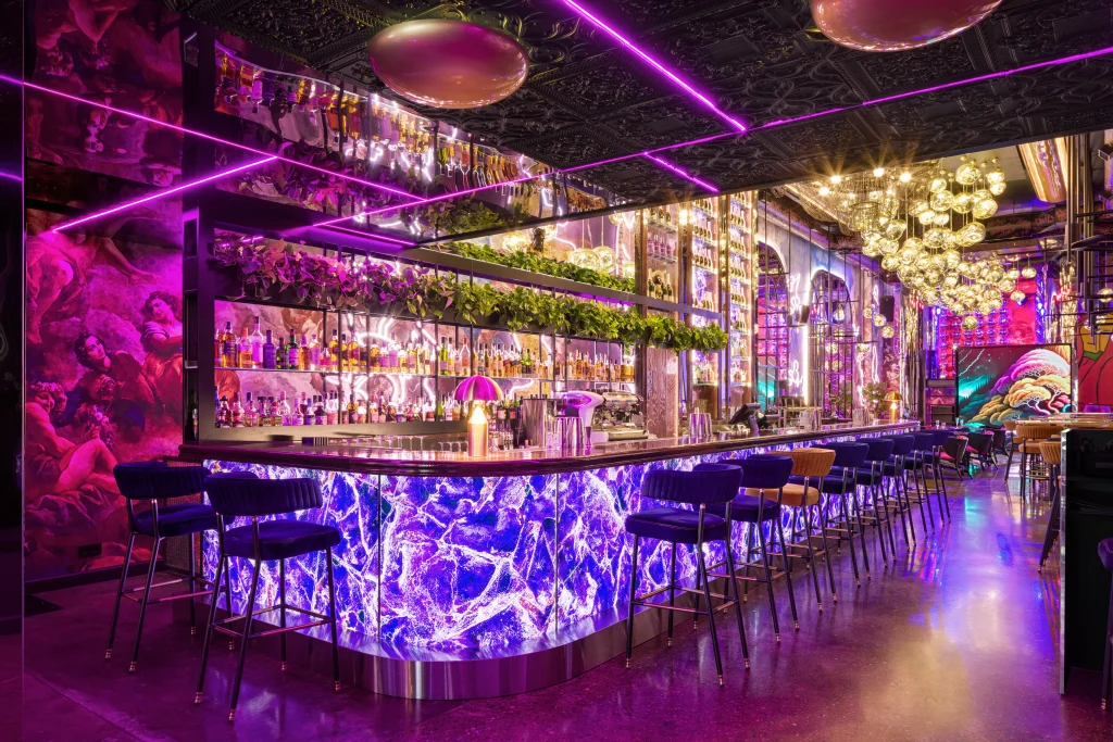 Main hall interior of a contemporary bar