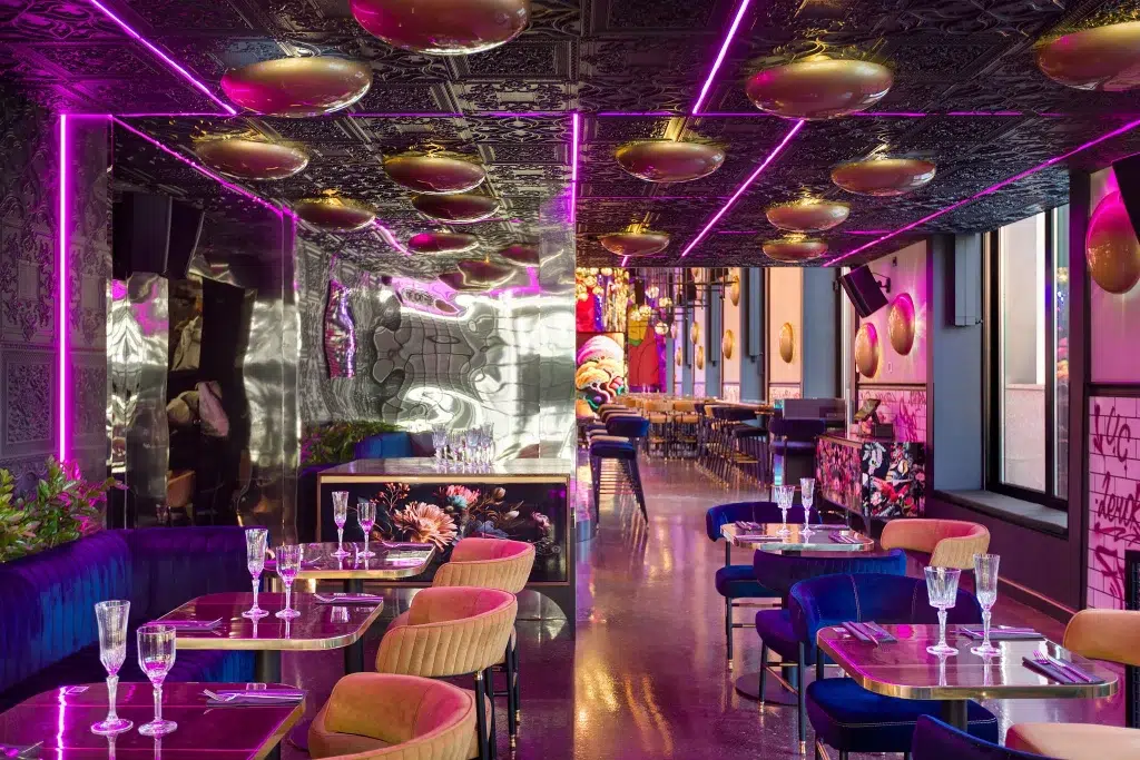 Luxury bar with ambient lighting