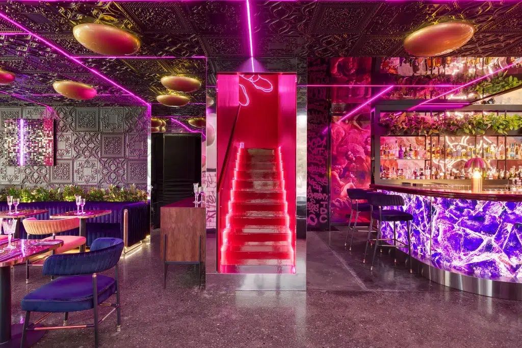 Modern three-level bar interior