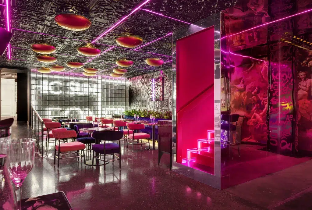 Atmospheric nightclub bar design
